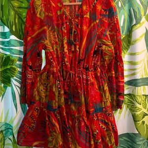 FARM Rio toucan mini dress xl EUC